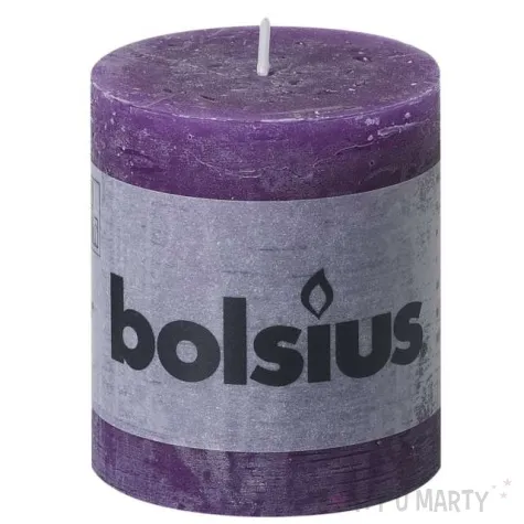 swieca pienkowa rustic purpurowa bolsius 80 68 mm