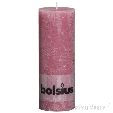 swieca pienkowa rustic rozowa blada bolsius 190 68 mm