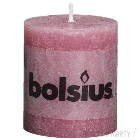 swieca pienkowa rustic rozowa blada bolsius 80 68 mm