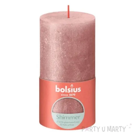 swieca pienkowa rustic rozowa bolsius 130 68 mm