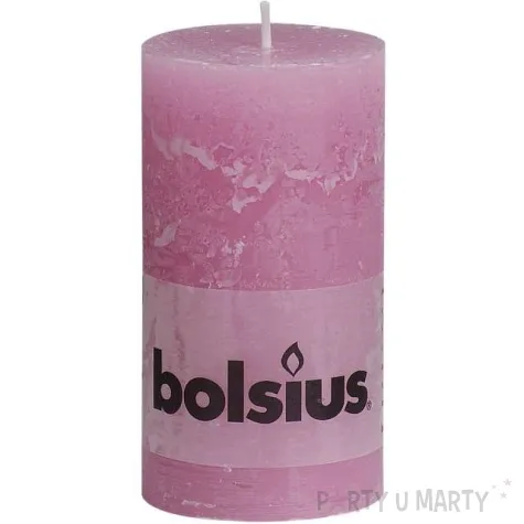 swieca pienkowa rustic rozowa bolsius 130 68 mm