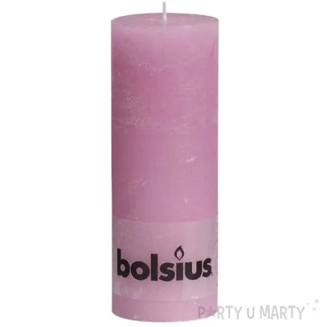 swieca pienkowa rustic rozowa bolsius 190 68 mm