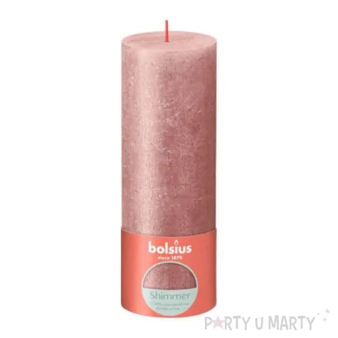 swieca pienkowa rustic rozowy bolsius 190 68 mm