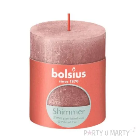 swieca pienkowa rustic rozowy bolsius 80 68 mm