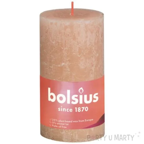 swieca pienkowa rustic rozowy mglisty bolsius 130 68 mm