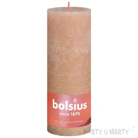 swieca pienkowa rustic rozowy mglisty bolsius 190 68 mm