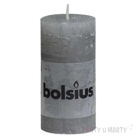 swieca pienkowa rustic szara jasna bolsius 100 50 mm