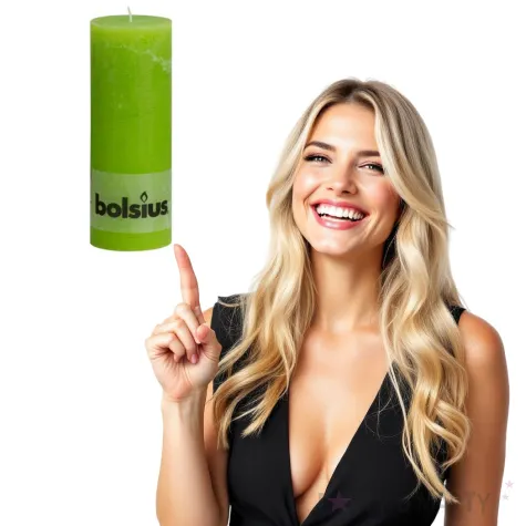 swieca pienkowa rustic zielona jasna bolsius 190 68 mm