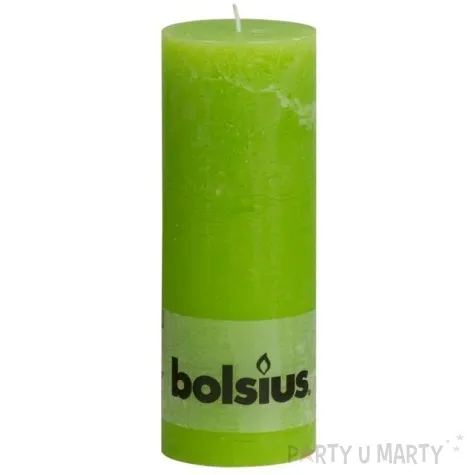 swieca pienkowa rustic zielona jasna bolsius 190 68 mm