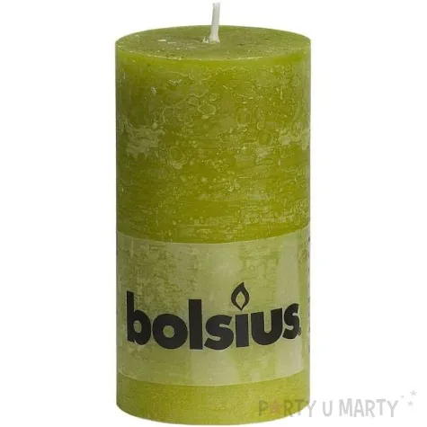 swieca pienkowa rustic zielona trzcinowa bolsius 130 68mm