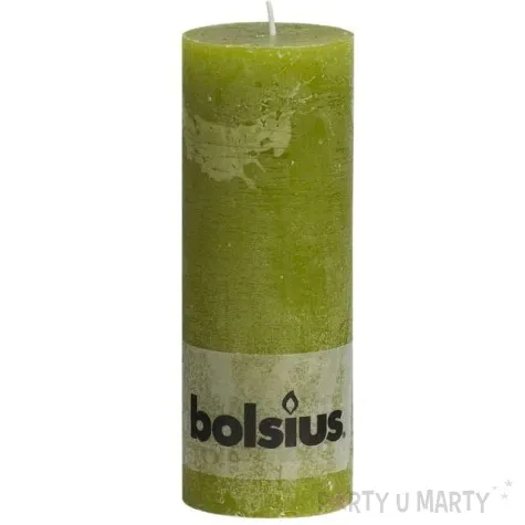 swieca pienkowa rustic zielona trzcinowa bolsius 190 68 mm