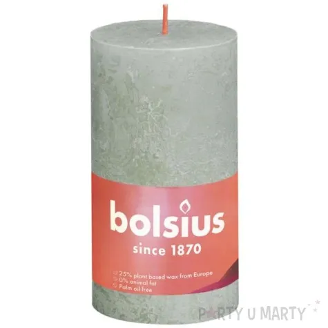 swieca pienkowa rustic zielony mglisty bolsius 130 68 mm