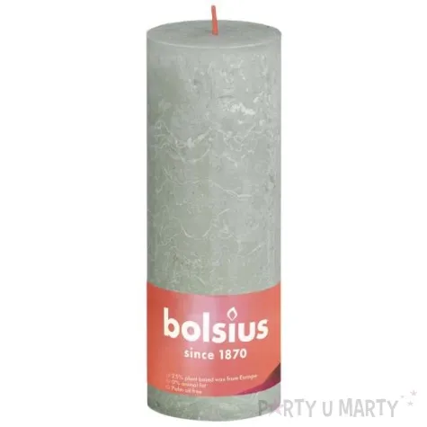 swieca pienkowa rustic zielony mglisty bolsius 190 68 mm