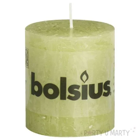 swieca pienkowa rustic zielony pastel bolsius 80 68 mm