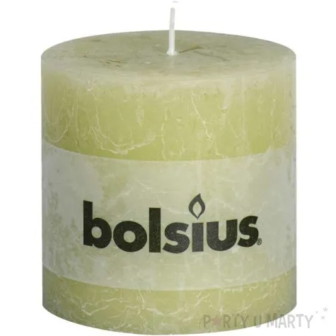 swieca pienkowa rustic zielony pastelowy bolsius 100 100 mm
