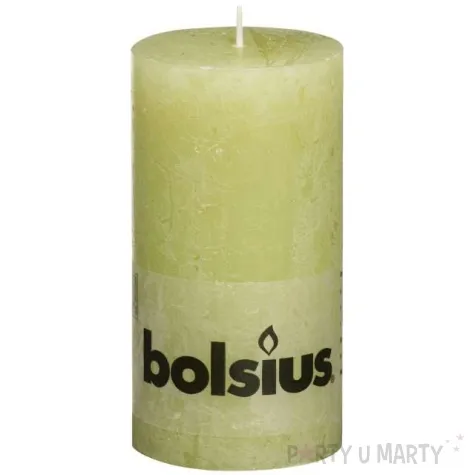 swieca pienkowa rustic zielony pastelowy bolsius 130 68mm