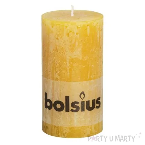swieca pienkowa rustic zolta bolsius 130 68mm