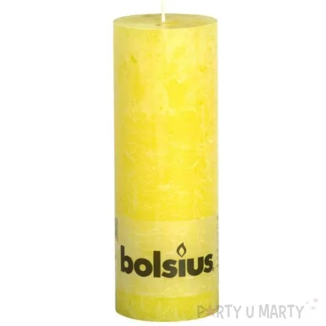 swieca pienkowa rustic zolta sloneczna bolsius 190 68 mm