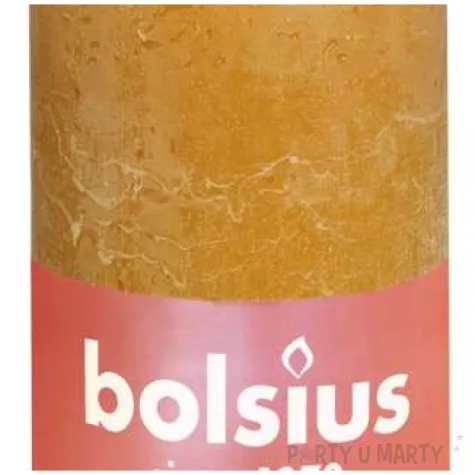swieca pienkowa rustic zolty miodowy bolsius 130 68 mm
