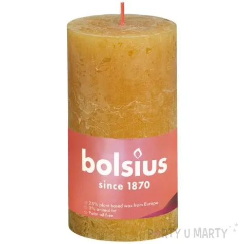 swieca pienkowa rustic zolty miodowy bolsius 130 68 mm