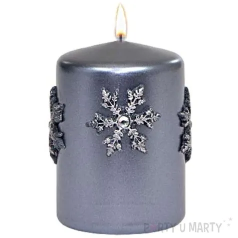 swieca pienkowa sniezki srebrna adpal 100 70 mm