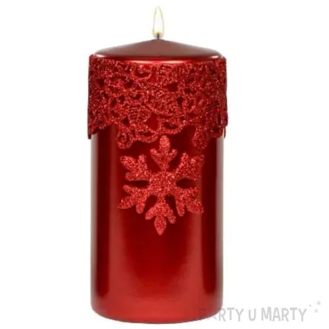 swieca pienkowa sniezynka czerwona adpal 150 70 mm