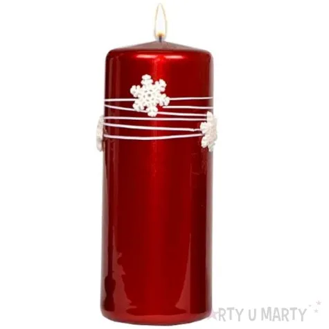 swieca pienkowa sniezynki bordowa adpal 150 58 mm