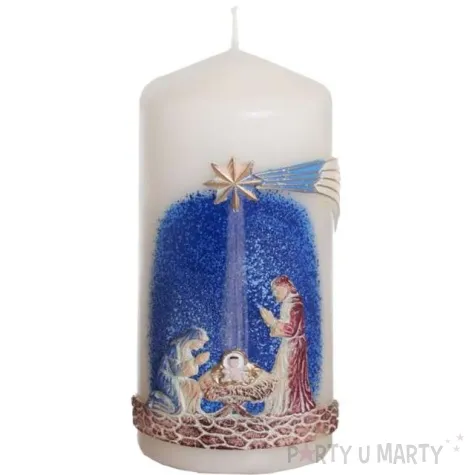 swieca pienkowa szopka bozonarodzeniowa bartek candles 70 150 mm