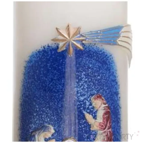 swieca pienkowa szopka bozonarodzeniowa bartek candles 80 180 mm