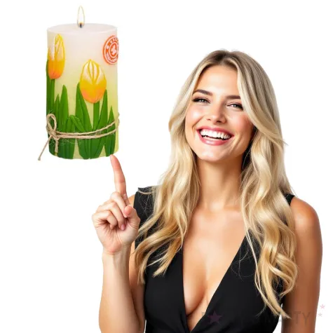 swieca pienkowa tulipany dioda led adpal 115 70 mm