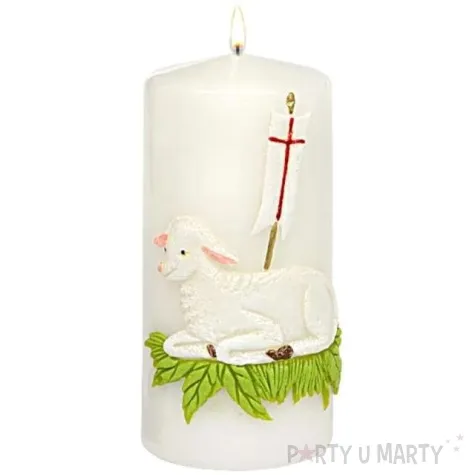swieca pienkowa wielkanoc baranek paschalny bialy adpal 150 70 mm