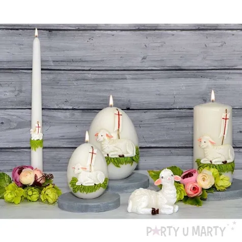 swieca pienkowa wielkanoc baranek paschalny bialy adpal 150 70 mm