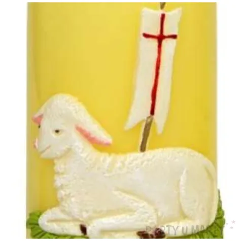 swieca pienkowa wielkanoc baranek paschalny zolta adpal 150 70 mm