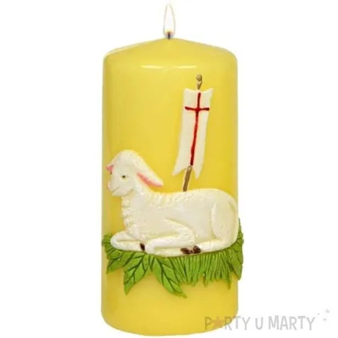 swieca pienkowa wielkanoc baranek paschalny zolta adpal 150 70 mm