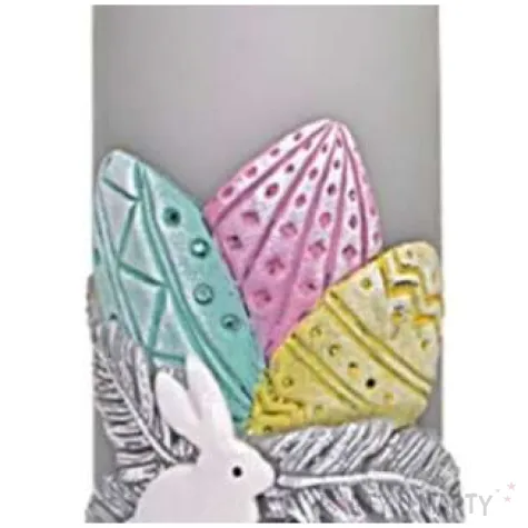 swieca pienkowa wielkanoc kolorowe pisanki szara adpal 150 58 mm