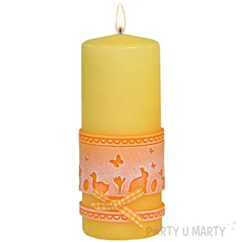 swieca pienkowa wielkanocna koronka zolta adpal 150 58 mm