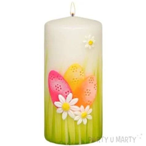 swieca pienkowa wielkanocne pisanki biala adpal 150 70 mm