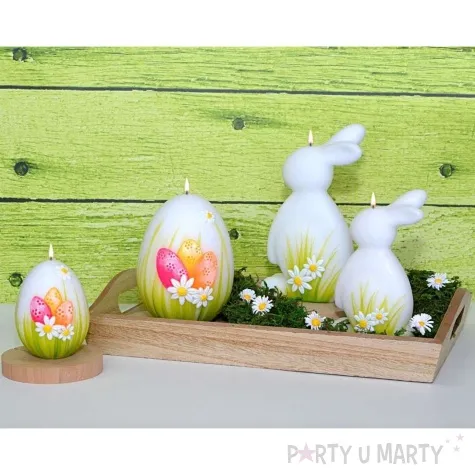 swieca pienkowa wielkanocne pisanki biala adpal 150 70 mm