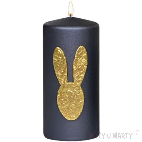 swieca pienkowa wielkanocny kroliczek czarna adpal 150 70 mm