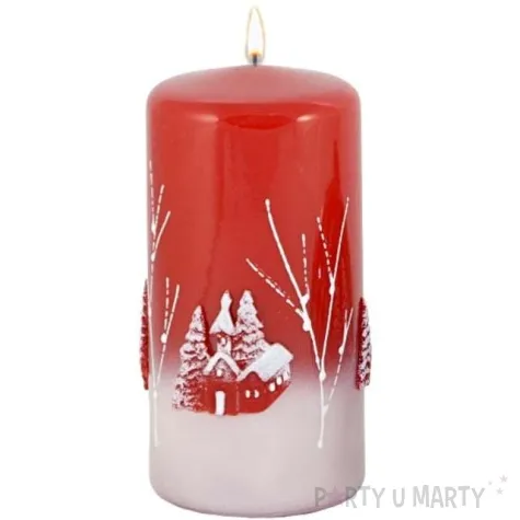 swieca pienkowa wigilijny wieczor czerwona adpal 120 58 mm