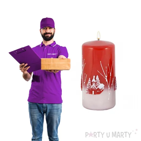 swieca pienkowa wigilijny wieczor czerwona adpal 120 58 mm