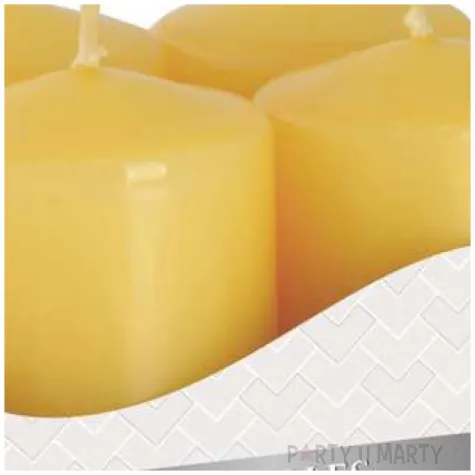 swieca pienkowa wotywna zolta aura 60 38 mm 4 szt