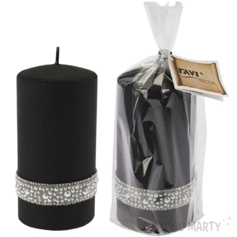 swieca pienkowa z perelkami czarna mat 140 mm ravi