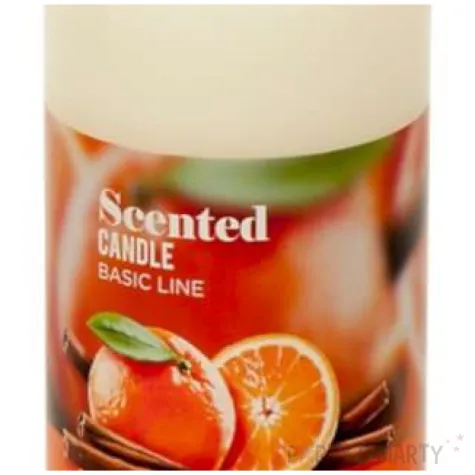 swieca pienkowa zapachowa scented cynamon i pomarancza ecru bartek candles 60 120 mm