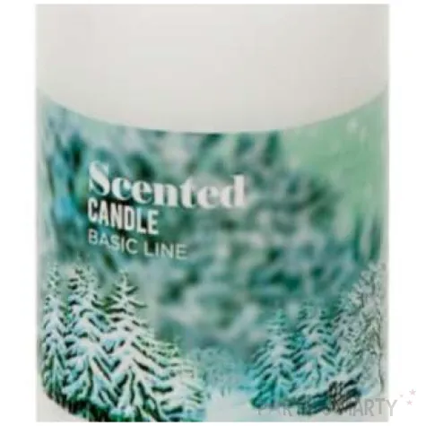 swieca pienkowa zapachowa scented mrozna sosna biala bartek candles 60 120 mm