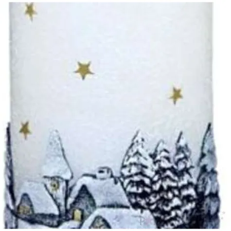 swieca pienkowa zimowa wioska dioda led bialo granatowa adpal 115 70 m