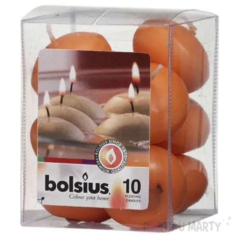 swieca plywajaca pomaranczowe bolsius 30 45 mm 10 szt