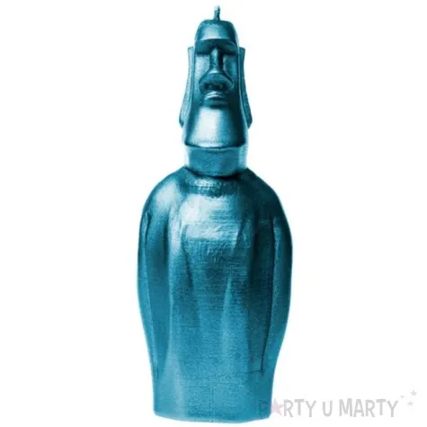 swieca posag moai niebieski metalik candellana