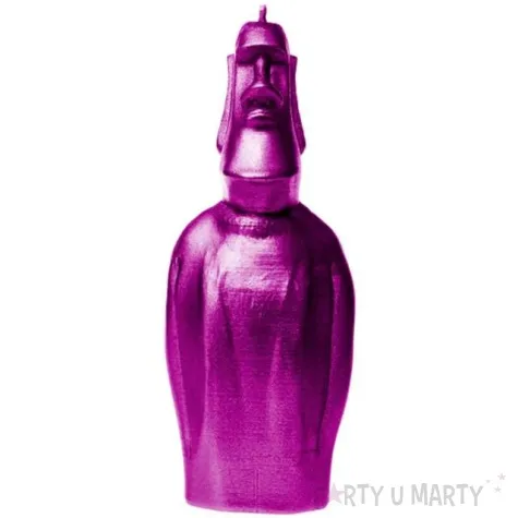 swieca posag moai rozowy metalik candellana