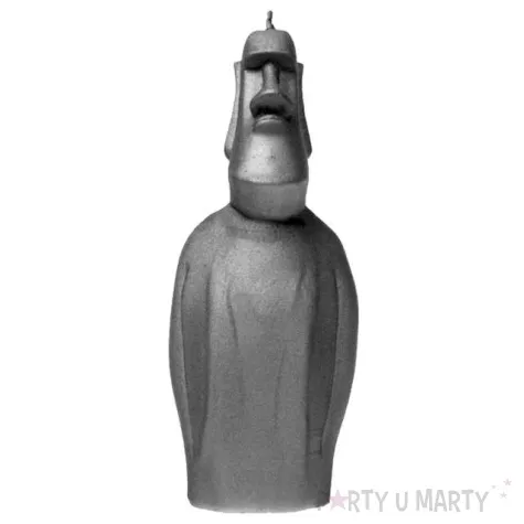 swieca posag moai stalowy metalik candellana